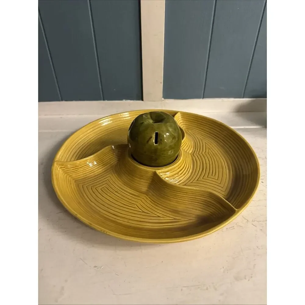 VTG MCM California Pottery Apple‎ Snack Serving Dish #471 *READ DESCRIPTION